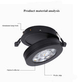 Mini LED Black White Downlight 5W 7W 10W 12W Spot Light ac85-265V Warm/Cold White LED Foldable Recessed Down Light Ceiling Lamp