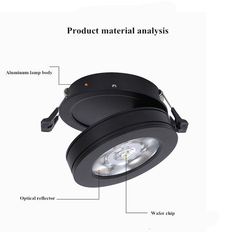 Mini LED Black White Downlight 5W 7W 10W 12W Spot Light ac85-265V Warm/Cold White LED Foldable Recessed Down Light Ceiling Lamp