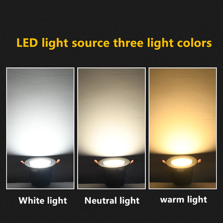 Mini LED Black White Downlight 5W 7W 10W 12W Spot Light ac85-265V Warm/Cold White LED Foldable Recessed Down Light Ceiling Lamp