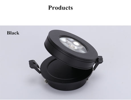 Mini LED Black White Downlight 5W 7W 10W 12W Spot Light ac85-265V Warm/Cold White LED Foldable Recessed Down Light Ceiling Lamp