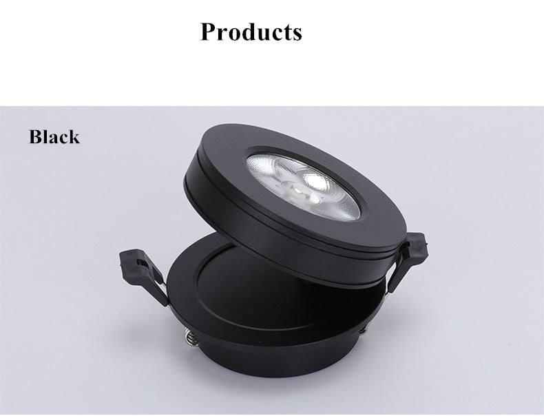 Mini LED Black White Downlight 5W 7W 10W 12W Spot Light ac85-265V Warm/Cold White LED Foldable Recessed Down Light Ceiling Lamp