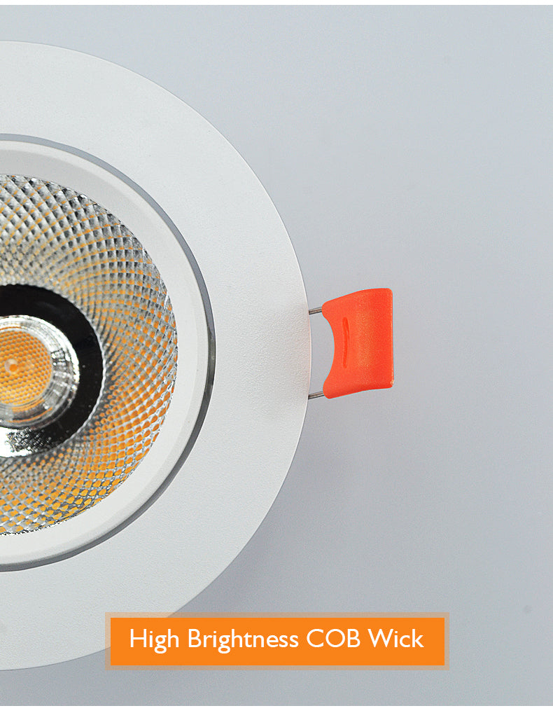 Dimmable LED Downlights AC90V-260V 5W 7W 9W 12W 15W 18W 24W COB Chip Recessed Ceiling Lamps Spot Lights For Home illumination