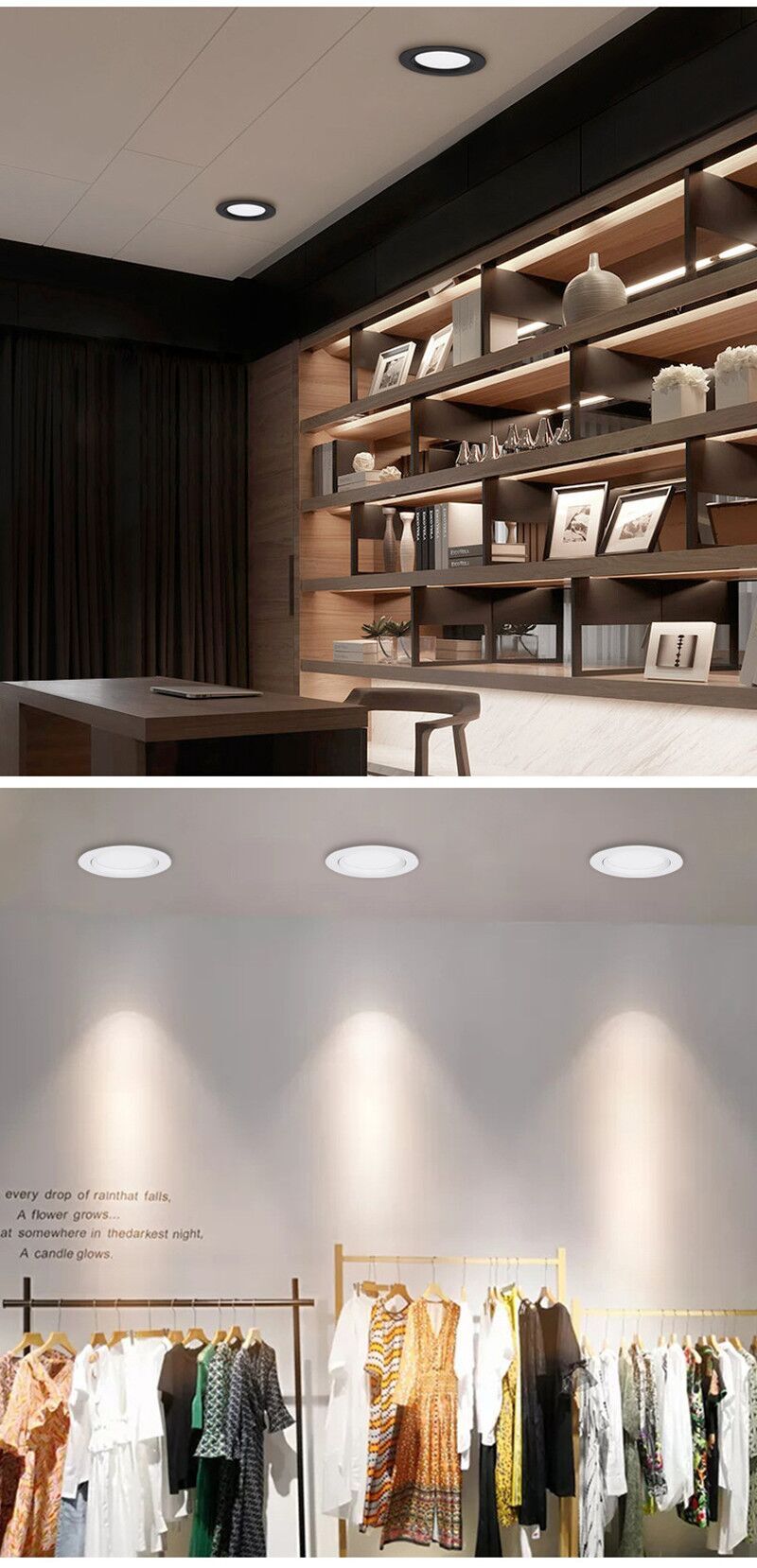 Recessed LED COB Downlight Round Dimmable 5W 7w 9w 12w 15w 18W Spot Light Ceiling Lamp White AC85-265V Aluminum Indoor Lighting