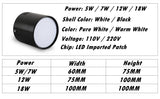 LED Dimmable Surface Mounted LED Downlight 24W 18W 12W 9W 7W 5W High-performance LED Indoor Lighting AC110V-220V
