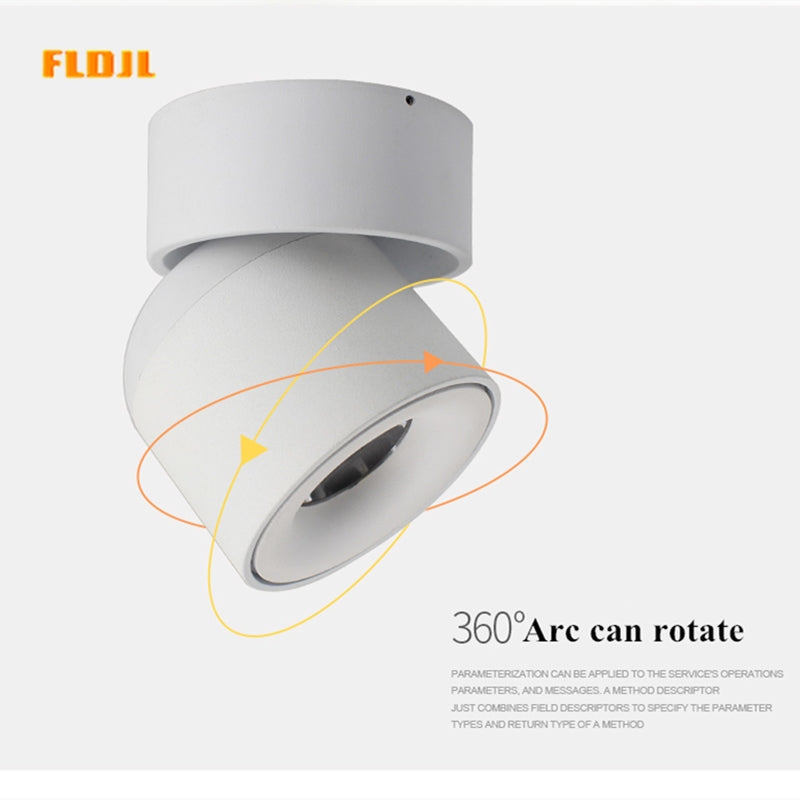 Led ceiling mounted downlight can be adjusted 90 degrees Nordic spotlight 7W 12W for indoor hall, living room AC 90-260V