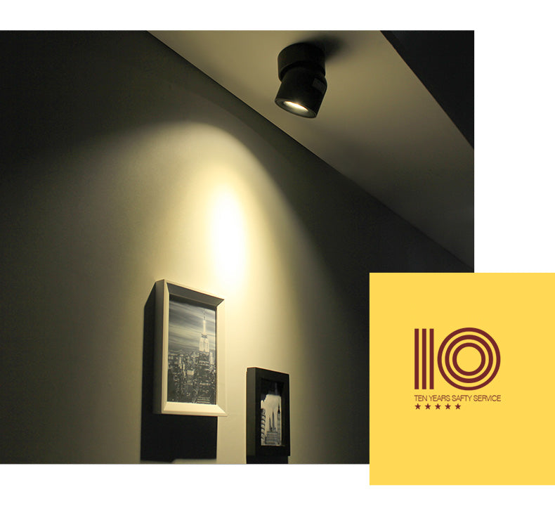 Led ceiling mounted downlight can be adjusted 90 degrees Nordic spotlight 7W 12W for indoor hall, living room AC 90-260V