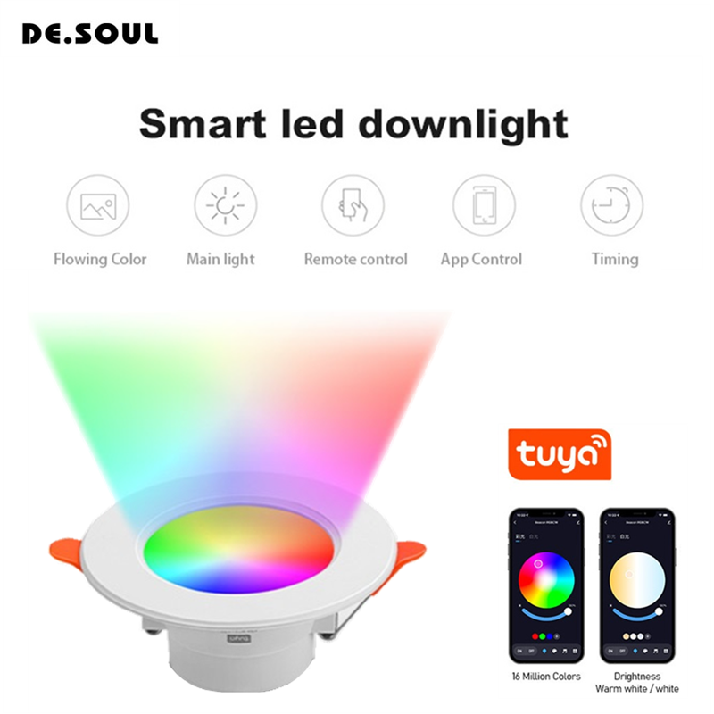 DE.SOUL LED Downlights Bluetooth Smart Life Ceiling Dimmable Spot lamp Led 10W 220V 85~265V RGB Change Warm/Cool light