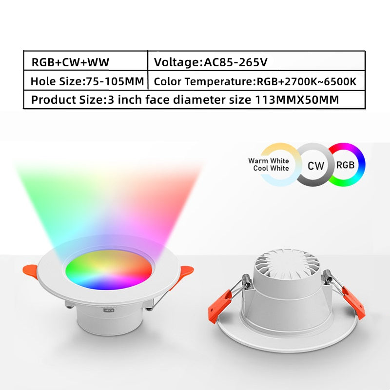DE.SOUL LED Downlights Bluetooth Smart Life Ceiling Dimmable Spot lamp Led 10W 220V 85~265V RGB Change Warm/Cool light