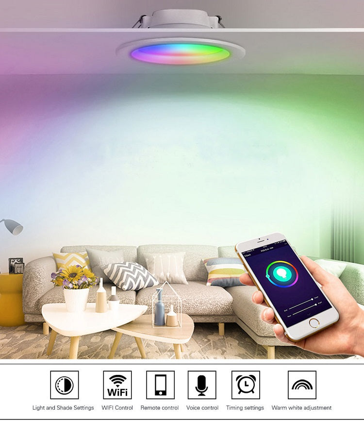 DE.SOUL LED Downlights Bluetooth Smart Life Ceiling Dimmable Spot lamp Led 10W 220V 85~265V RGB Change Warm/Cool light