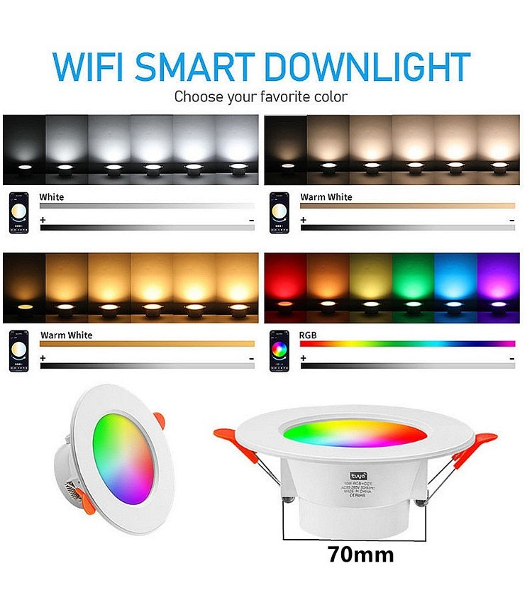DE.SOUL LED Downlights Bluetooth Smart Life Ceiling Dimmable Spot lamp Led 10W 220V 85~265V RGB Change Warm/Cool light