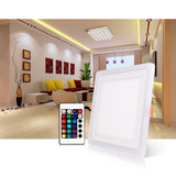 White + RGB LED Panel Light and Remote Control 6w/9w/16w/24W Recessed LED Ceiling downlight Acrylic Panel Lamp