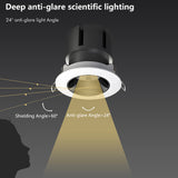 Soft Dimming DALI Dimmable 24 Beam Downlight LED Lamp Adjustablle 12W 20W 30W for Hotel Hall Meeting Room Supermarket Restaurant