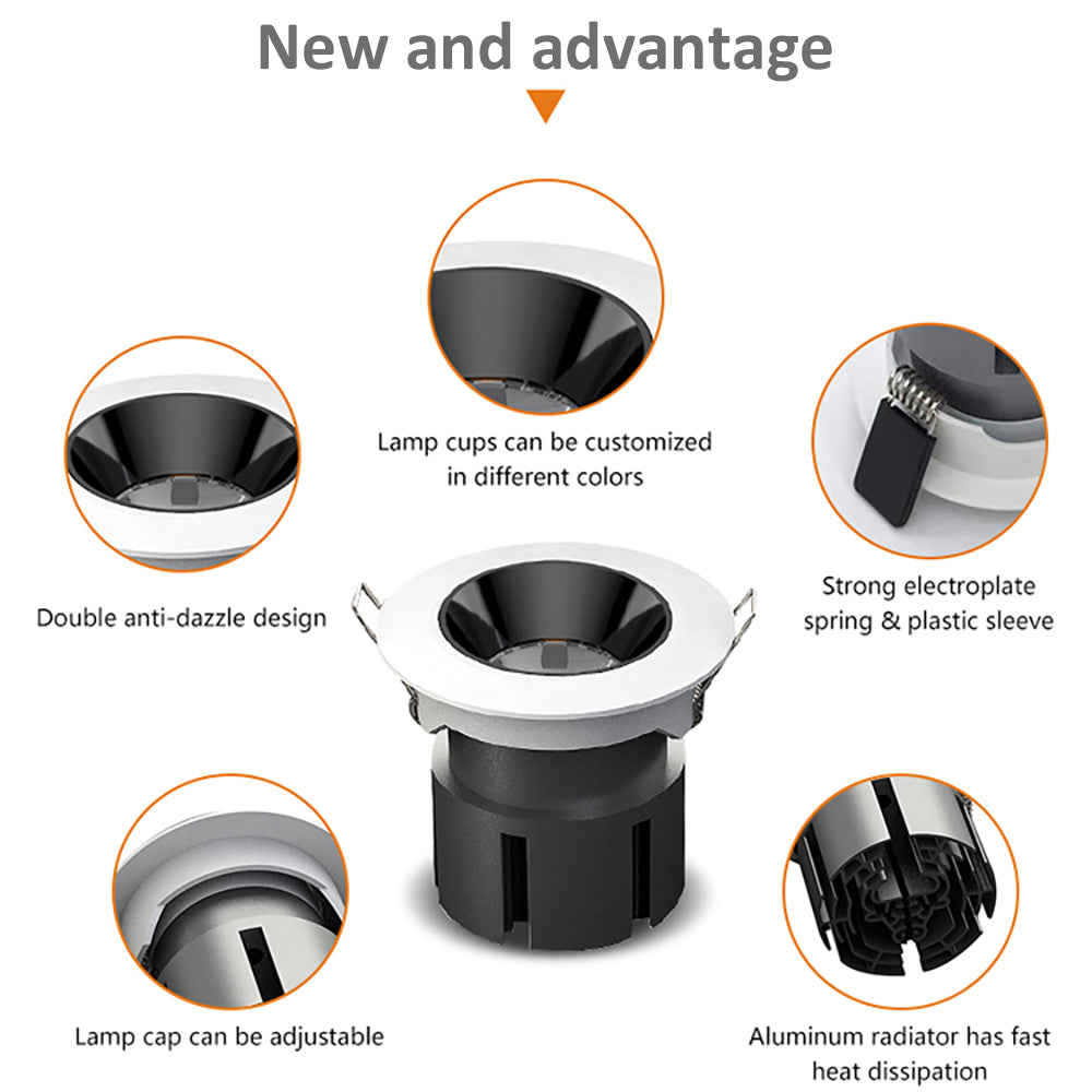 Soft Dimming DALI Dimmable 24 Beam Downlight LED Lamp Adjustablle 12W 20W 30W for Hotel Hall Meeting Room Supermarket Restaurant