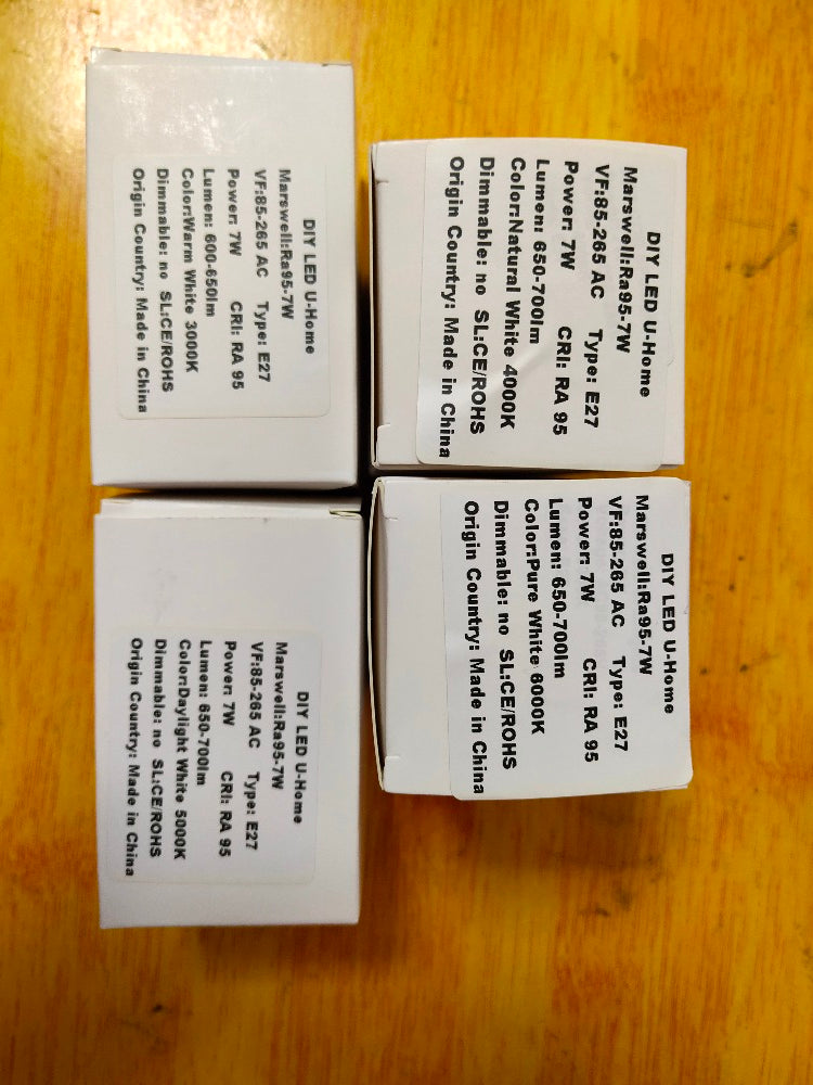 High CRI RA 95+ E27 7W COB LED Bulb Lamp LED Spotlight Downlight Lamp AC85V-265V Warm White 3000K for Dining Room Kitchen Coffee