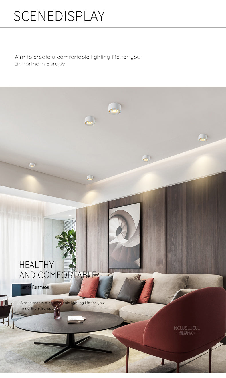 Led Downlight 220v Foldable Spot Light 10W 15W Surface Mounted LED Ceiling Spots Lamp For Home Bathroom Kitchen Indoor Lighting