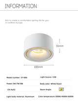 Led Downlight 220v Foldable Spot Light 10W 15W Surface Mounted LED Ceiling Spots Lamp For Home Bathroom Kitchen Indoor Lighting