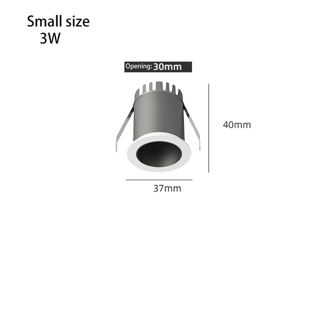 BRGT Led Mini Spot Lights Small Downlight Embedded Focos 2W 5W 7W Starlight Ceiling Lamp For Cabinet Display Wine Indoor Lighting