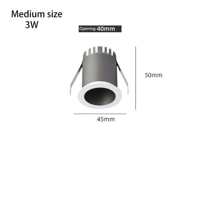 BRGT Led Mini Spot Lights Small Downlight Embedded Focos 2W 5W 7W Starlight Ceiling Lamp For Cabinet Display Wine Indoor Lighting