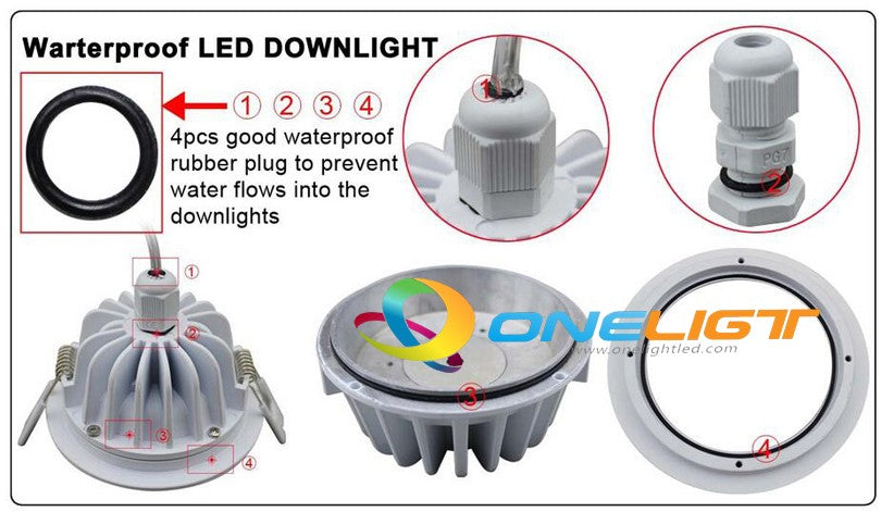 Waterproof IP65 Dimmable Led Downlight SMD 8W 10W (4pcs/lot) Dimming LED Spot Light Led Ceiling Lamp