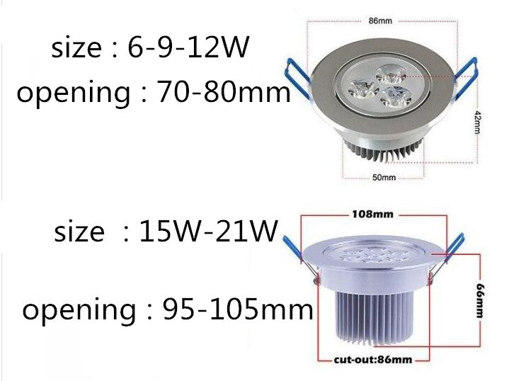 Led Downlights 9W 12W 15W 21W 110V 220V LED Ceiling dimmable 10PCS Downlight Lamps Led Ceiling Lamp Home Indoor Lighting