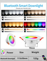 RGB LED 10W Spot Light Smart Downlight Bluetooth Mesh Celling Lamp Color Changing Warm Cool Light With Alexa Google Home