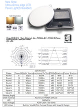 Ultra-narrow edeg led round square panel light led downlight  8w 16w 22w 30w conceal driver with snap-fit design