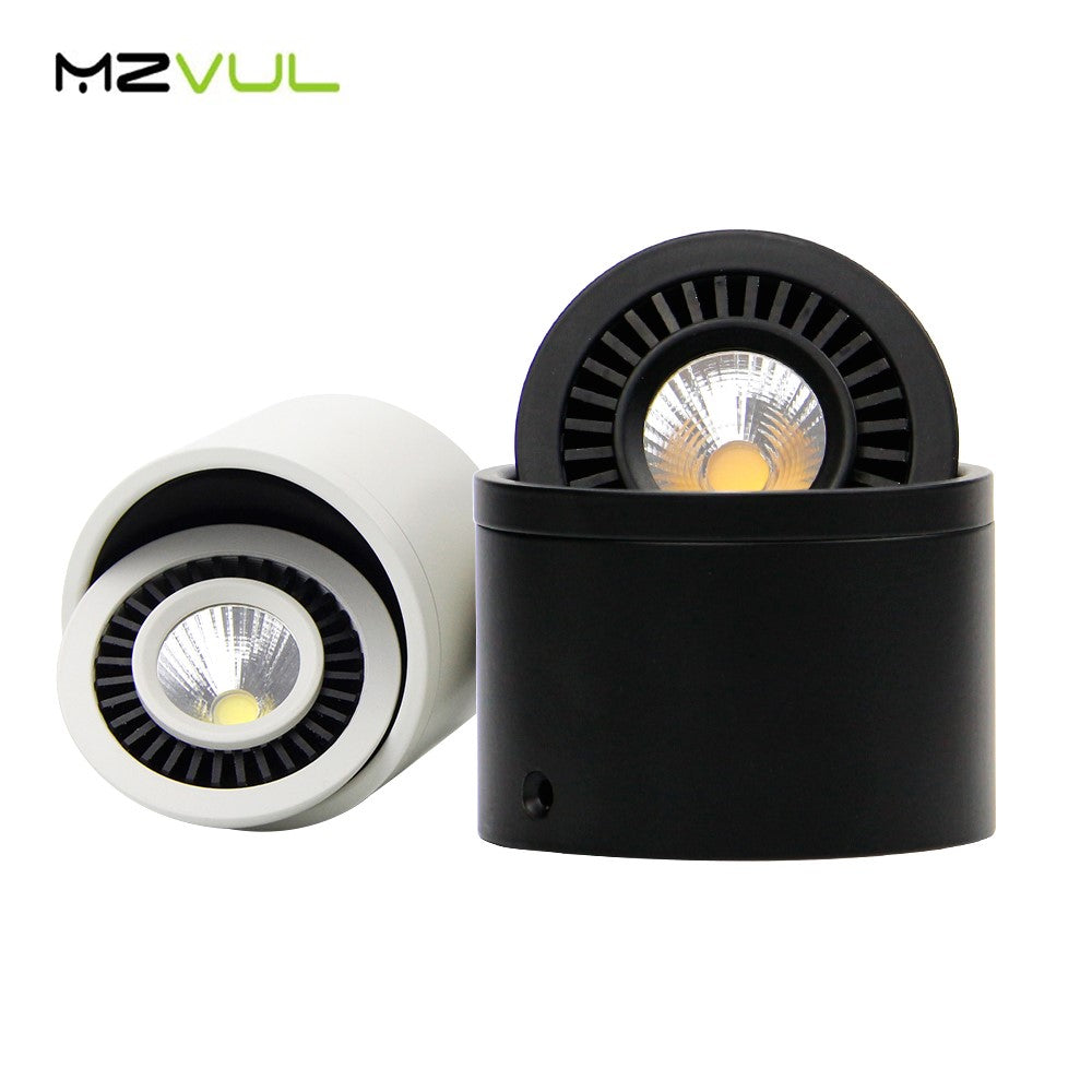 Surface mounted LED Downlight Dimmable Led COB Ceiling Spot light 5W 7W 9W 15W 360 degree rotating 110/220V Warm White/ white