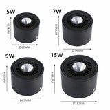 Surface mounted LED Downlight Dimmable Led COB Ceiling Spot light 5W 7W 9W 15W 360 degree rotating 110/220V Warm White/ white