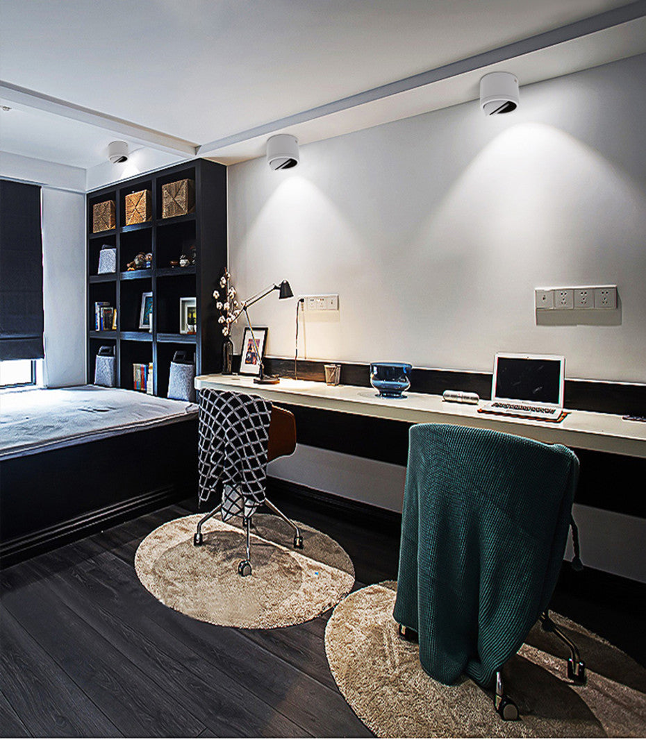 Surface mounted LED Downlight Dimmable Led COB Ceiling Spot light 5W 7W 9W 15W 360 degree rotating 110/220V Warm White/ white