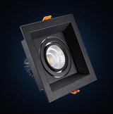 Black-square Dimmable Led COB Ceiling led downlight 10w 15w rotating 110/220V Warm / white surface mounted Indoor Lighting