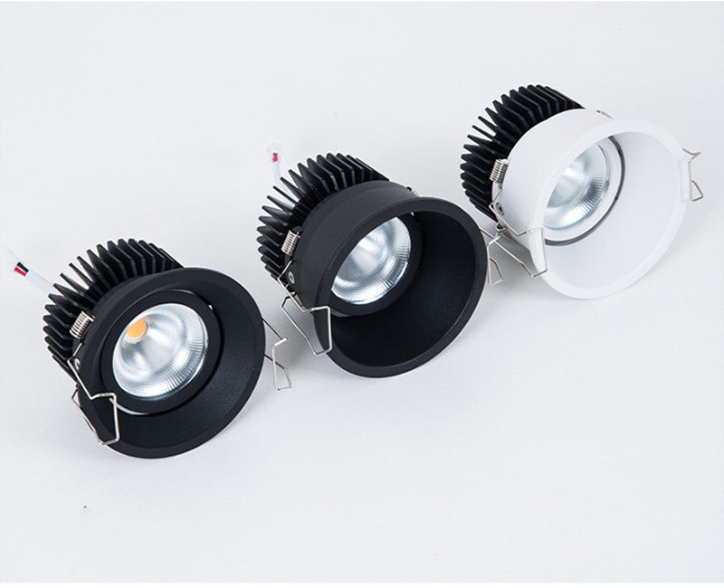 Dimmable LED Ceiling Downlight 10W 15W 20W white/Black Housing Recessed LED Ceiling Spot Lamp AC85-265V + Driver