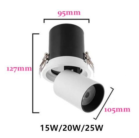 NEW LED Aluminum Recessed Rotating Downlight 7W/9W/12W/15W/12W/25W Chip COB Spot Light Ceiling Lamp AC85-265V Indoor Lighting