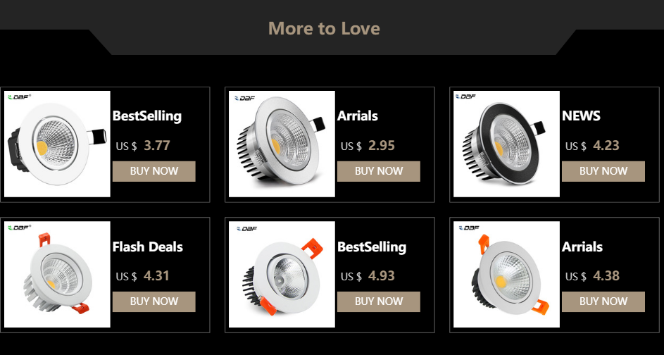 DBF 360 Degrees Rotatable LED COB Recessed Downlight Dimmable 5W 7W 9W Ceiling Spot Light AC110V/220V Bedroom TV Background