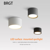 BRGT LED Surface Mounted Downlight 5W 7W 9W 12W SMD Ceiling Lamp Round Spot Lights AC85-265V Focos For Home Shop Indoor Lighting