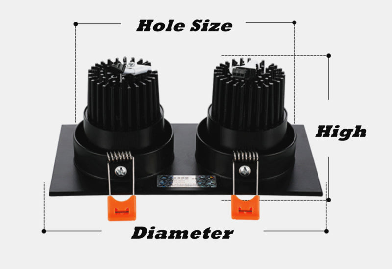 Square Recessed Dimmable COB LED Downlights 7W 9W 12W 18W 24W LED Ceiling Spot Lights 110-240V LED Ceiling Lamps Indoor Lighting
