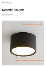 BRGT LED Surface Mounted Downlight 5W 7W 9W 12W SMD Ceiling Lamp Round Spot Lights AC85-265V Focos For Home Shop Indoor Lighting