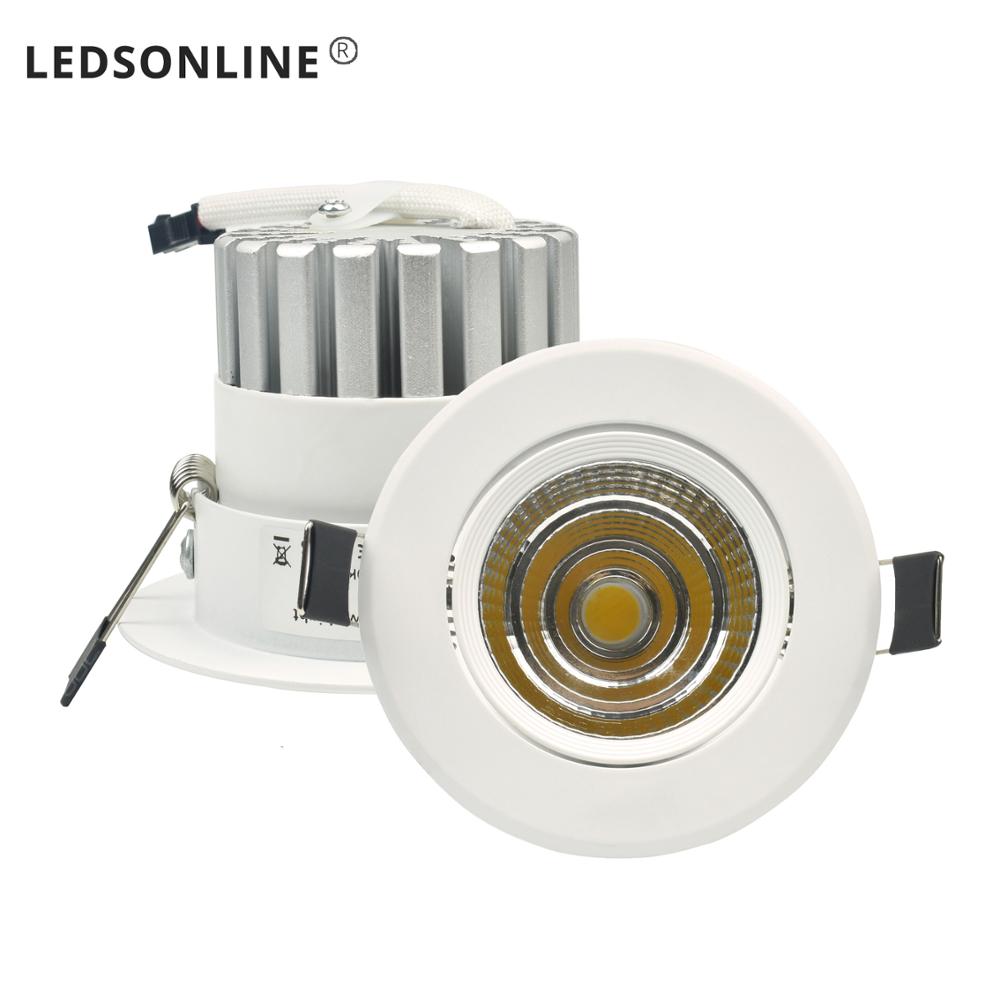 LED Downlight Dimmable COB 5W 10W White Body Full Aluminum With Driver 110V 220V for Home Store Office Hotel light