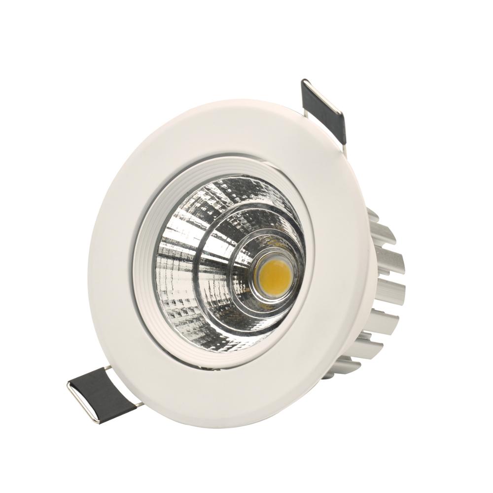 LED Downlight Dimmable COB 5W 10W White Body Full Aluminum With Driver 110V 220V for Home Store Office Hotel light