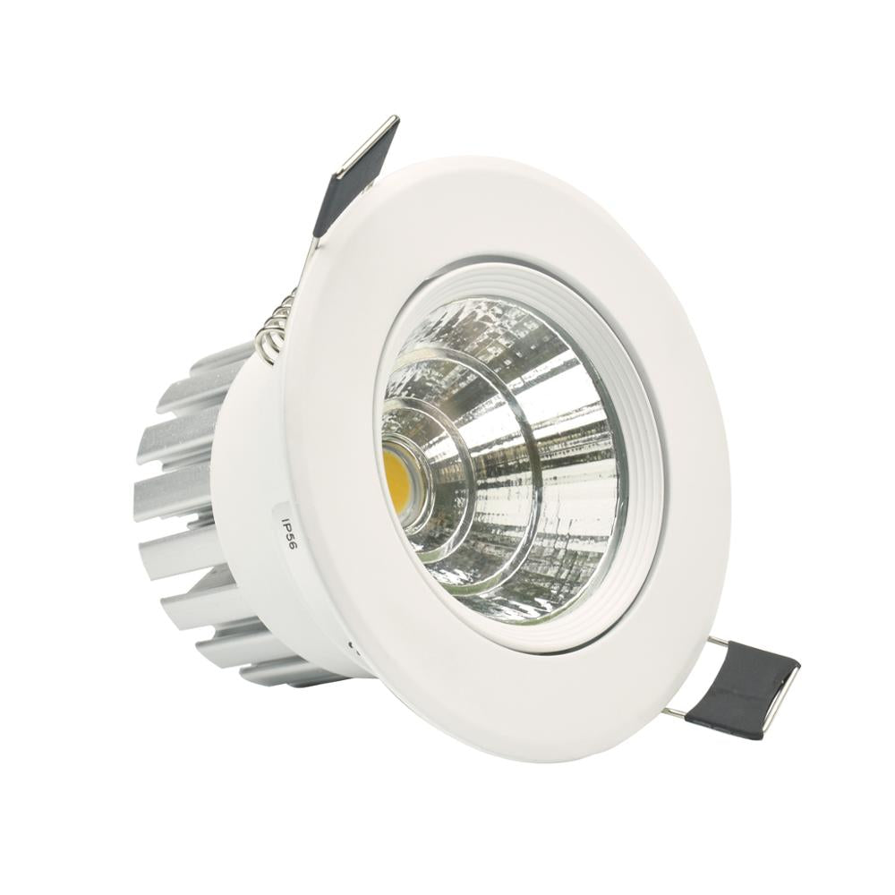 LED Downlight Dimmable COB 5W 10W White Body Full Aluminum With Driver 110V 220V for Home Store Office Hotel light