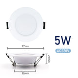 LED Downlight 3W 5W 7W 9W 12W 15W Round 6pcs/lot Recessed Lamp AC220V Down Light Home Decor Bedroom Kitchen Indoor Spot Lighting