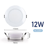 LED Downlight 3W 5W 7W 9W 12W 15W Round 6pcs/lot Recessed Lamp AC220V Down Light Home Decor Bedroom Kitchen Indoor Spot Lighting