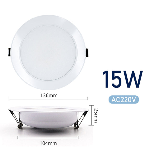 LED Downlight 3W 5W 7W 9W 12W 15W Round 6pcs/lot Recessed Lamp AC220V Down Light Home Decor Bedroom Kitchen Indoor Spot Lighting