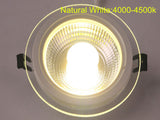 LED Downlight COB Dimmable 5W 10W 15W 25W LED COB Panel Light AC85-265V Recessed COB Downlight Glass Cover Down Light
