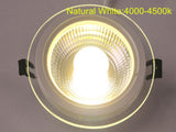 LED Downlight COB Dimmable 5W 10W 15W 25W LED COB Panel Light AC85-265V Recessed COB Downlight Glass Cover Down Light