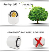 COB LED Recessed Downlights Dimmable 5W 7W 9W 15W Surface Mounted LED Ceiling Lamps Spot Light 360 Degree Rotation AC110V 220V