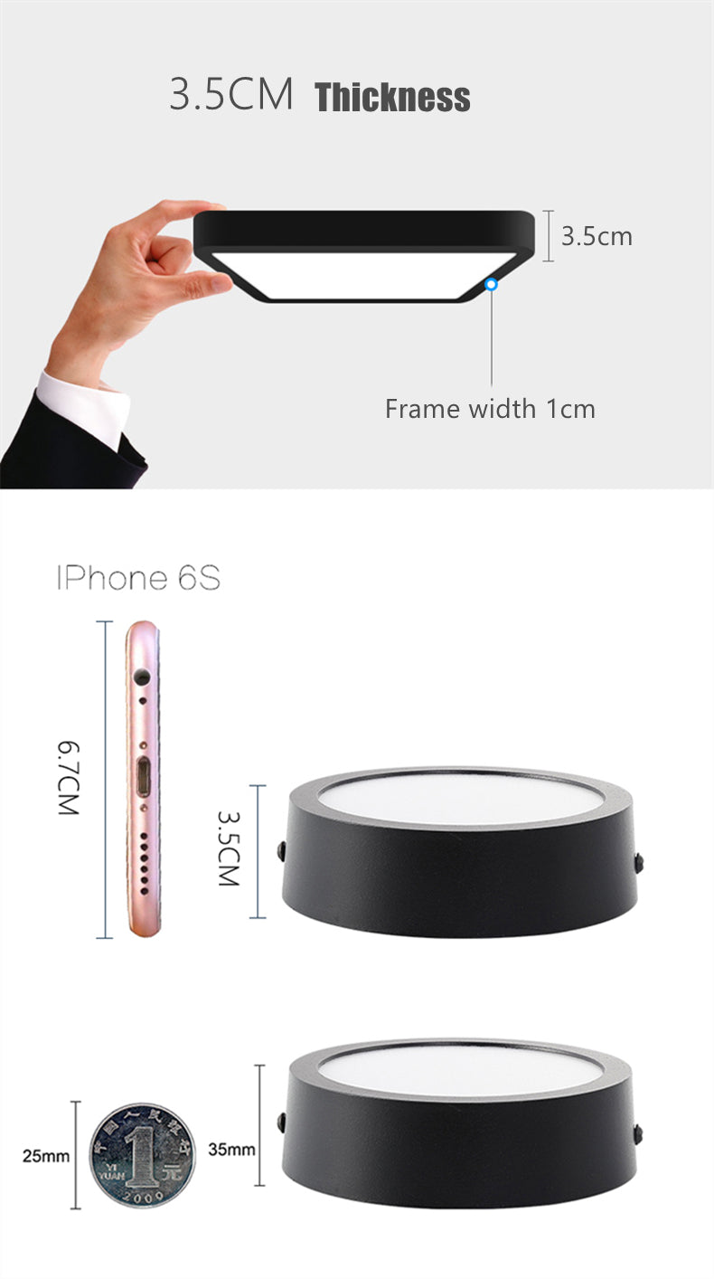 Round Square Panels Light Surface Mounted LED Ceiling Downlight Aisle Corridor Porch Ceiling lamp 6W 9W 12W 18W 24W