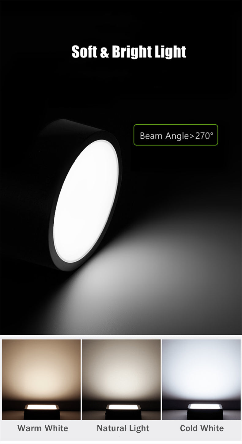 Round Square Panels Light Surface Mounted LED Ceiling Downlight Aisle Corridor Porch Ceiling lamp 6W 9W 12W 18W 24W