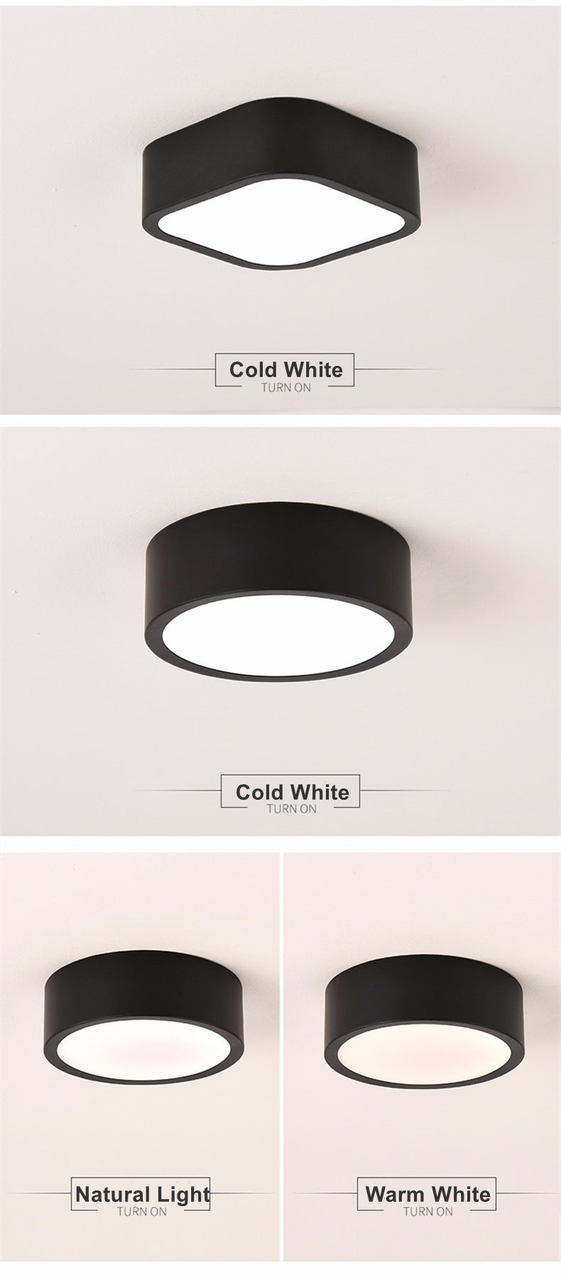 Round Square Panels Light Surface Mounted LED Ceiling Downlight Aisle Corridor Porch Ceiling lamp 6W 9W 12W 18W 24W