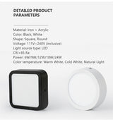 Round Square Panels Light Surface Mounted LED Ceiling Downlight Aisle Corridor Porch Ceiling lamp 6W 9W 12W 18W 24W