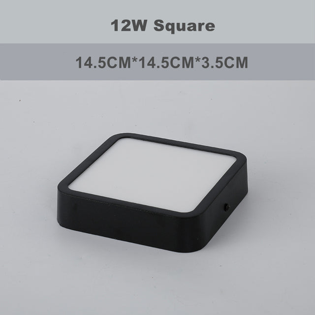 Round Square Panels Light Surface Mounted LED Ceiling Downlight Aisle Corridor Porch Ceiling lamp 6W 9W 12W 18W 24W